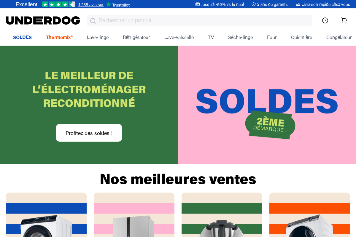 Underdog homepage screenshot