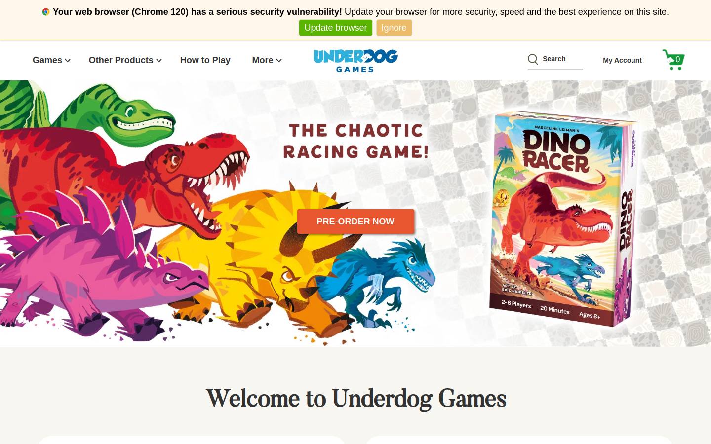 underdoggames.com homepage screenshot