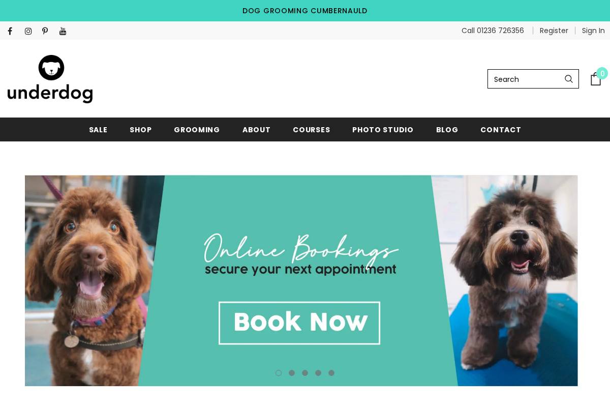 Underdogpets homepage screenshot