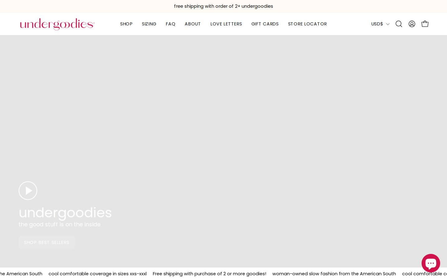 undergoodies.com homepage screenshot