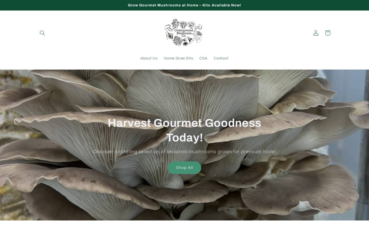 undergroundmushroom.com homepage screenshot