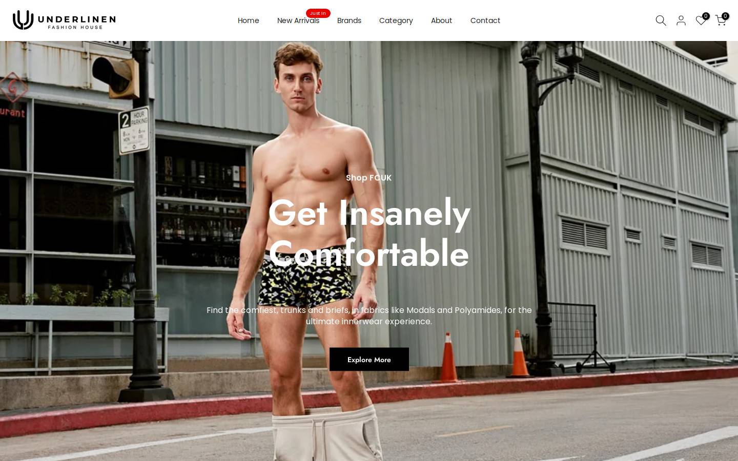 underlinen.com homepage screenshot