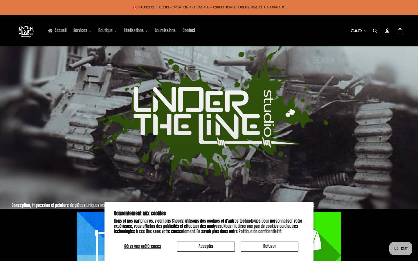 undertheline.shop homepage screenshot