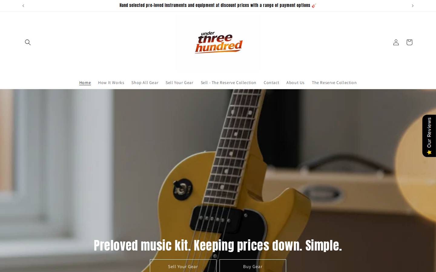 Underthreehundred homepage screenshot