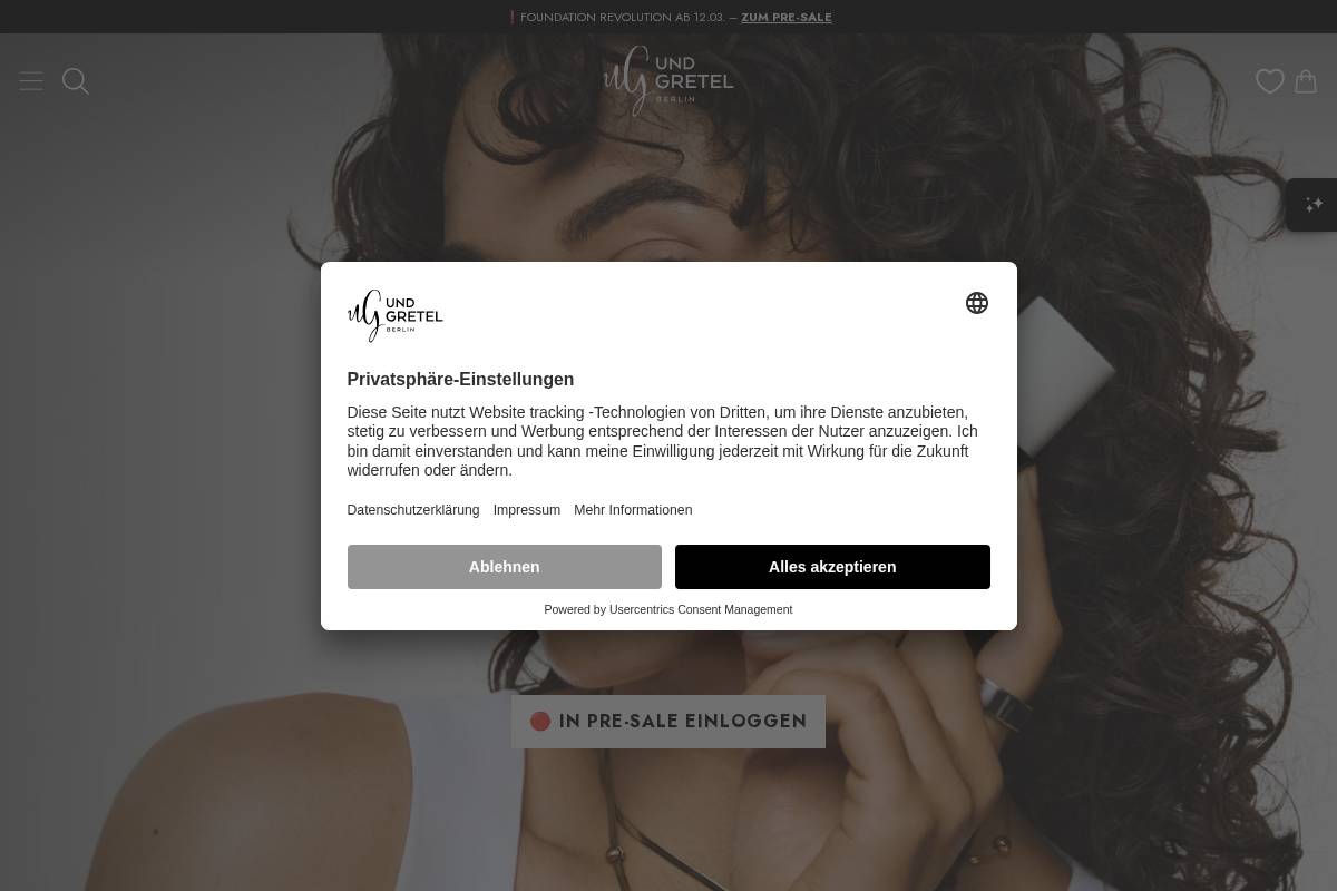 undgretel.com homepage screenshot