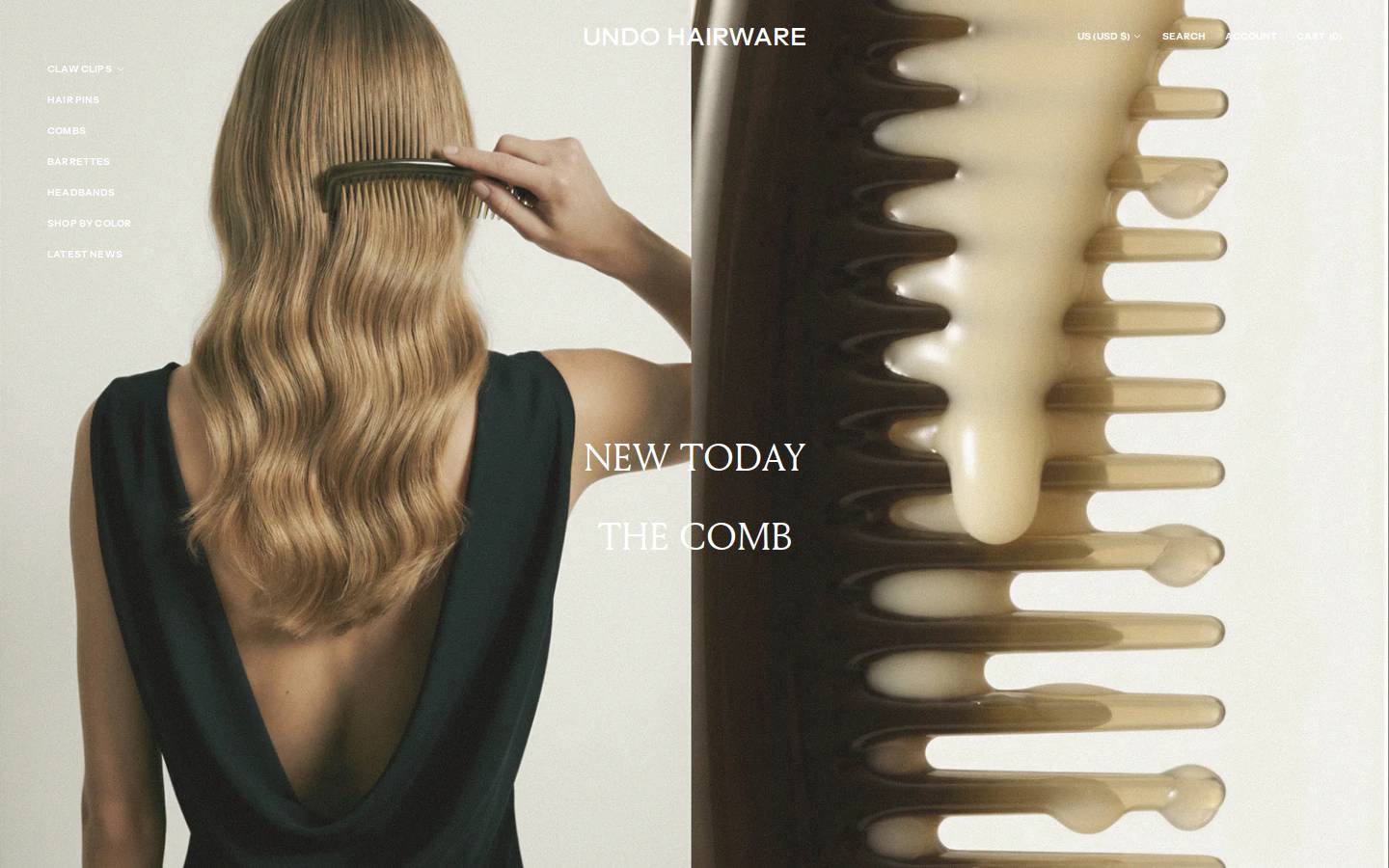 undohairware.com homepage screenshot