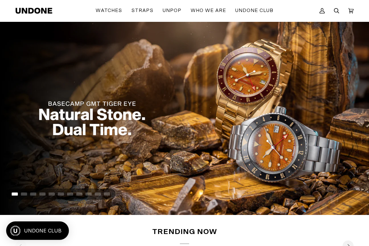 Undone Watches homepage screenshot