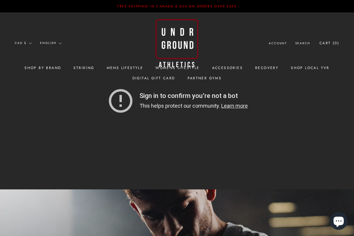 undrgroundathletics.com homepage screenshot