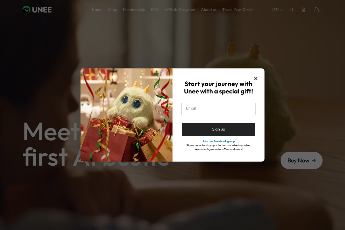 unee.store homepage screenshot