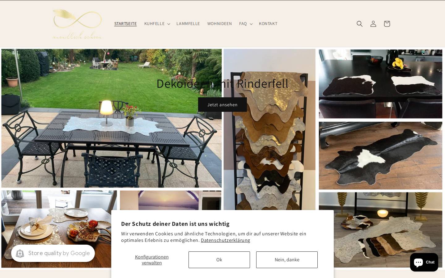 unendlich-schoen.com homepage screenshot