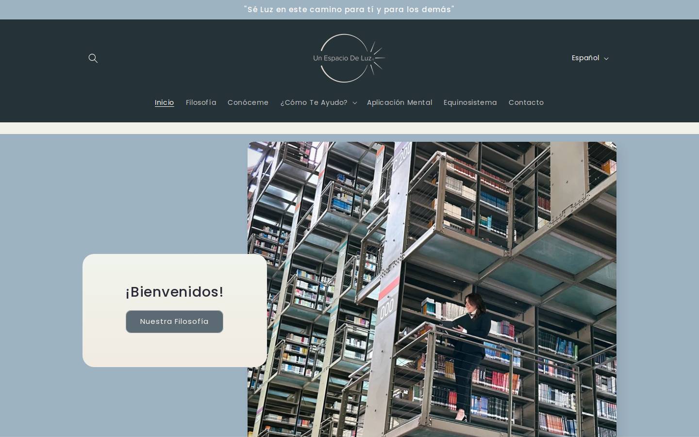 unespaciodeluz.com homepage screenshot