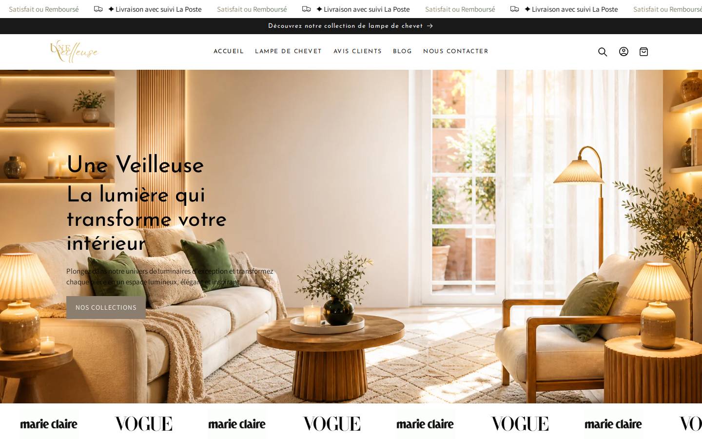 uneveilleuse.com homepage screenshot