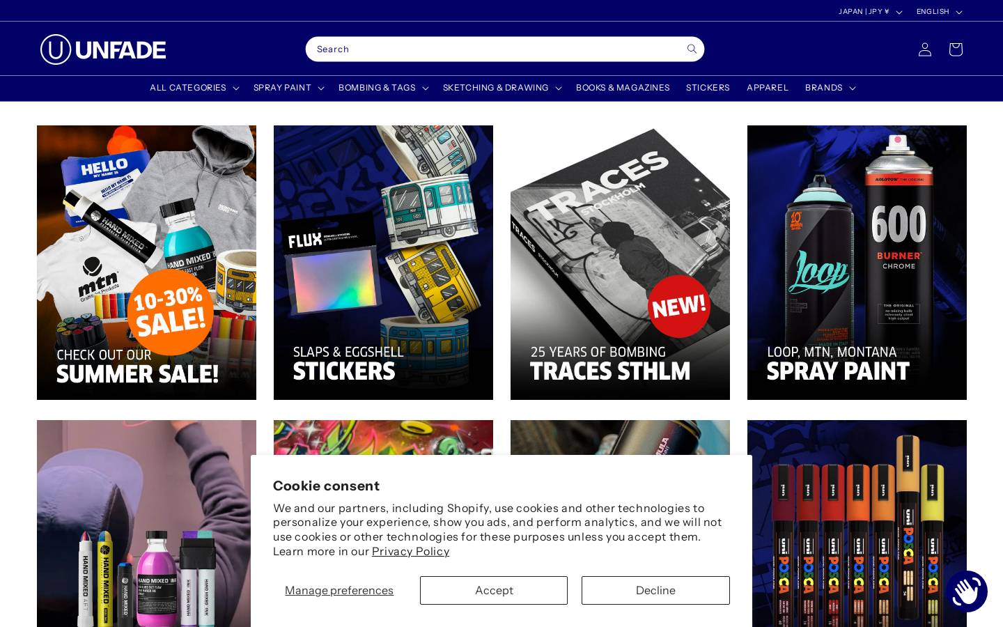 Unfade homepage screenshot