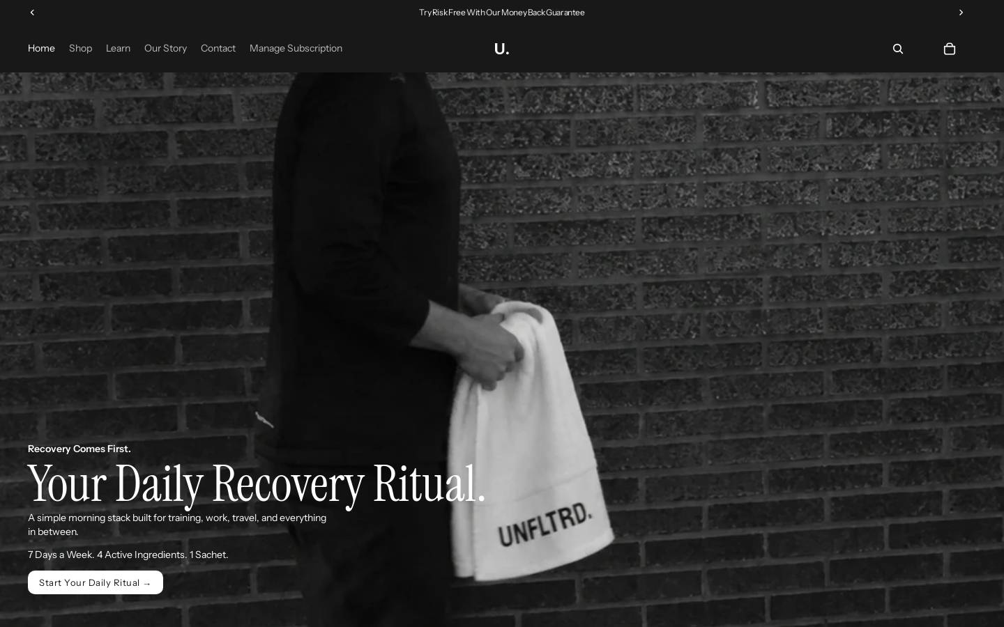 unfltrdwellness.com homepage screenshot