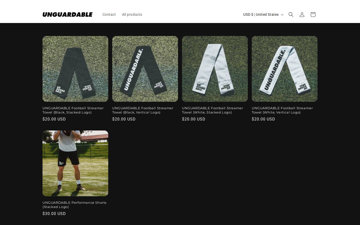 unguardable.store homepage screenshot
