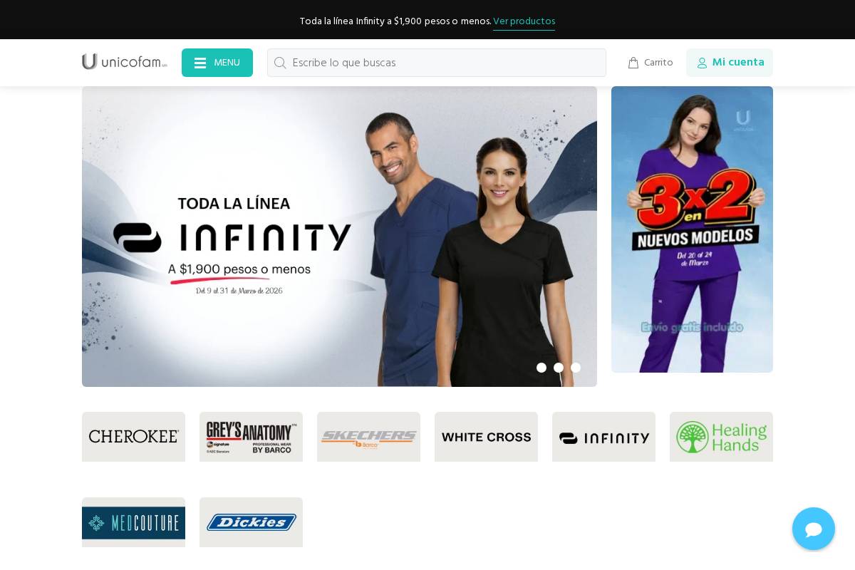 unicofam.com homepage screenshot