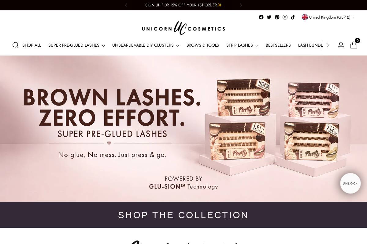 UNICORN COSMETICS homepage screenshot