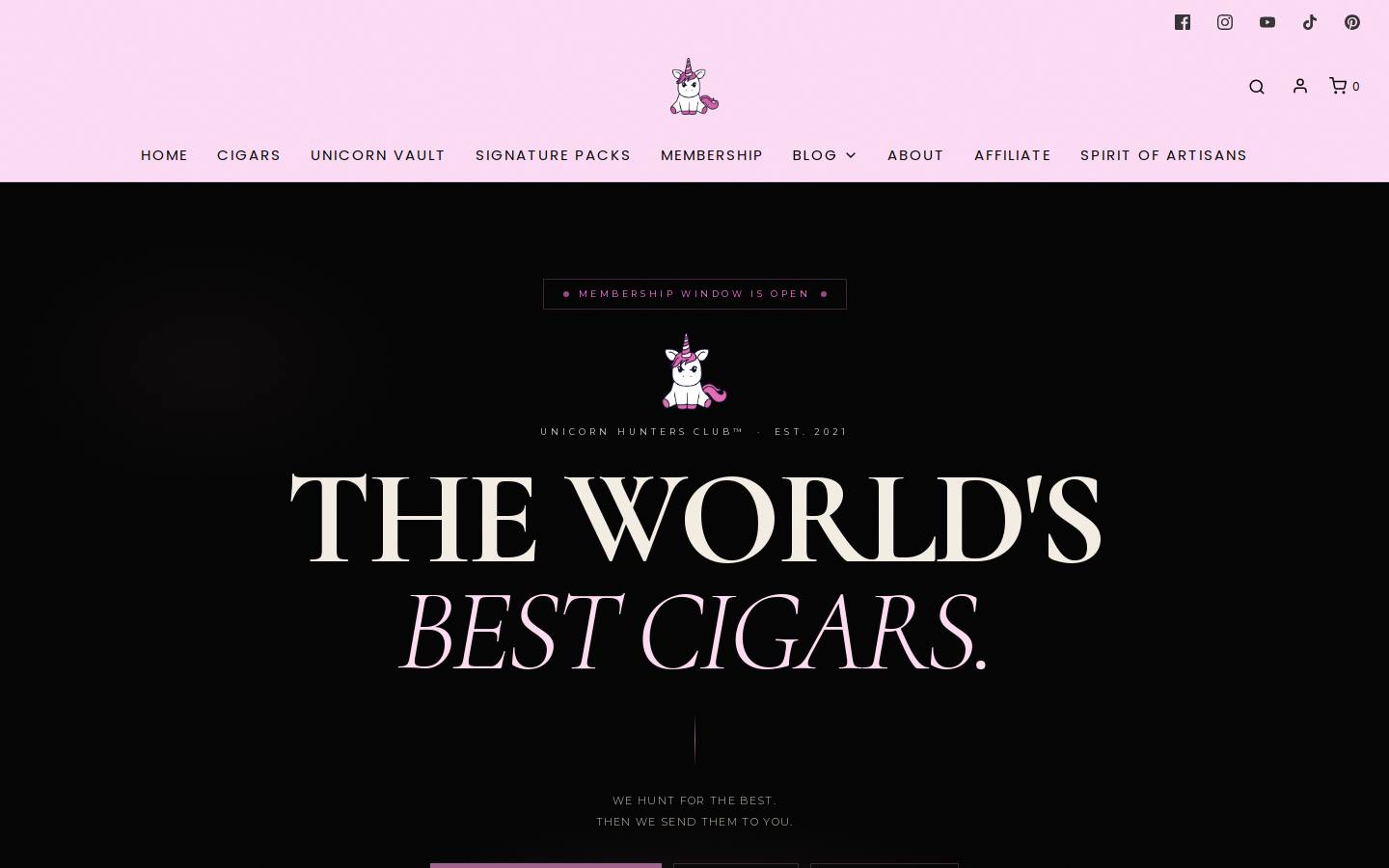 unicornhunters.com homepage screenshot
