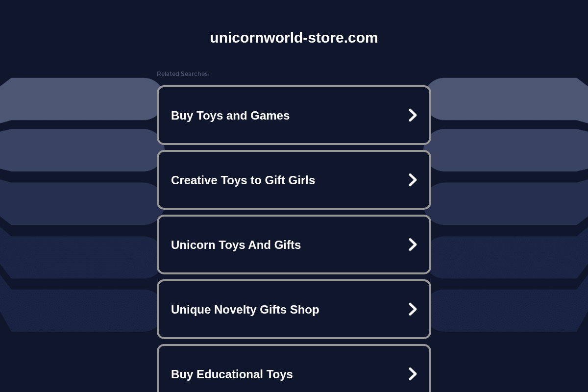 unicornworld-store.com homepage screenshot