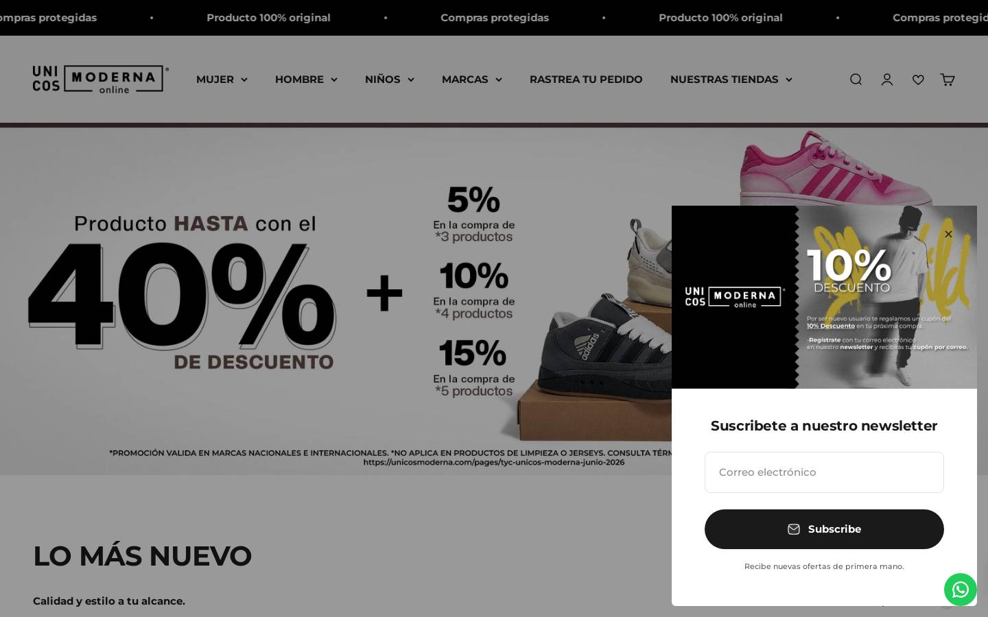 unicosmoderna.com homepage screenshot
