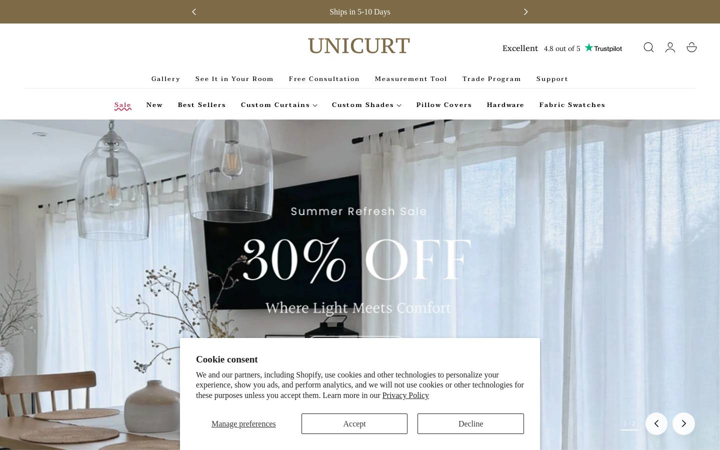 UniCurt homepage screenshot