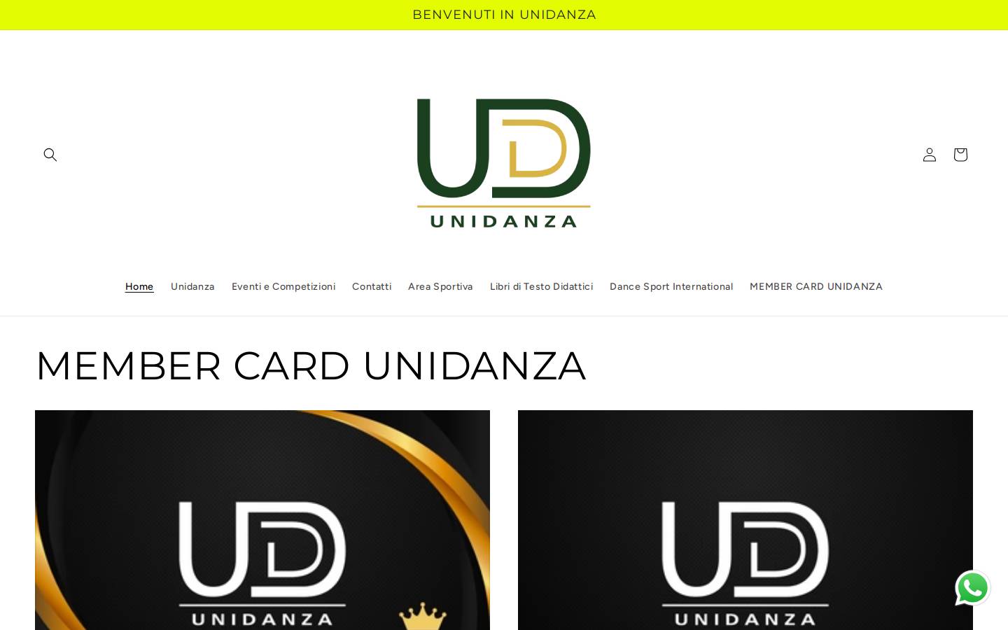 unidanza.org homepage screenshot
