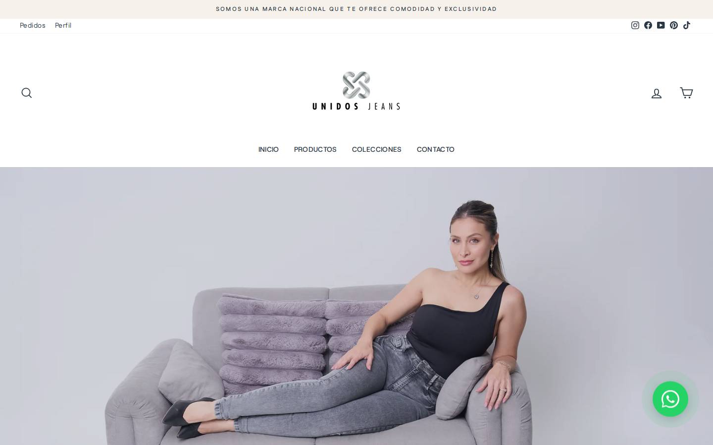 unidosjeans.cl homepage screenshot