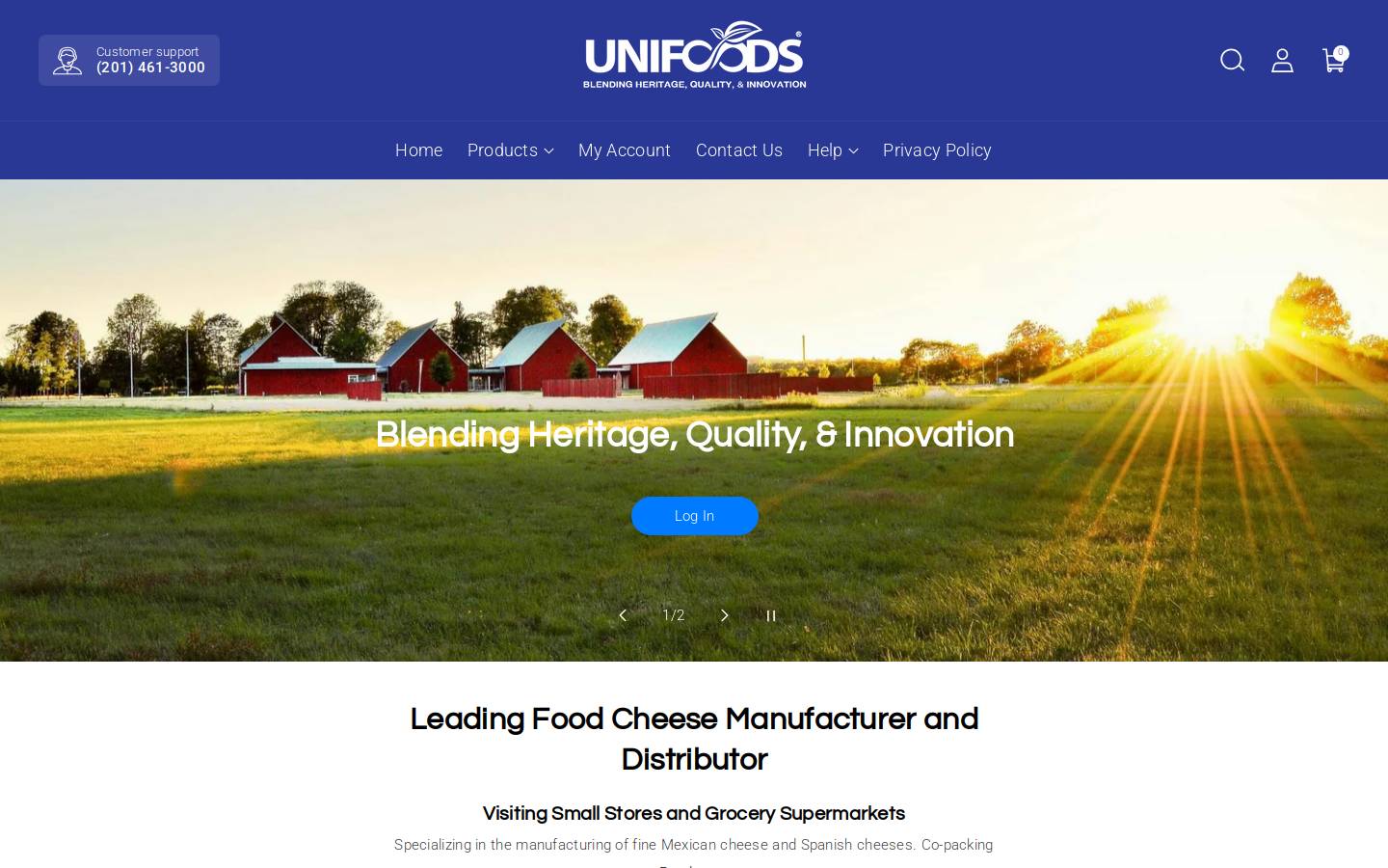 unifoodsusa.com homepage screenshot