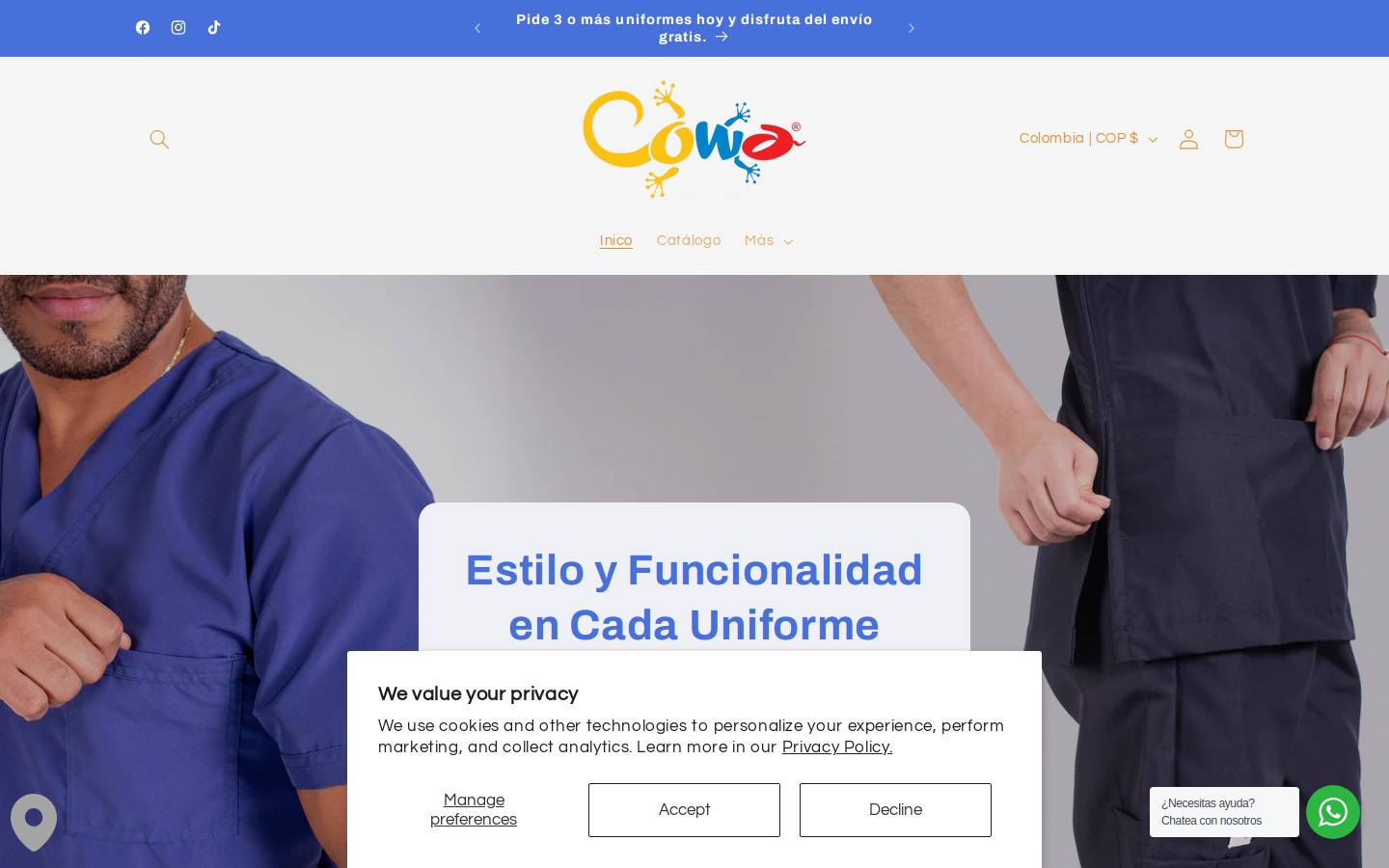 uniformescowa.com homepage screenshot