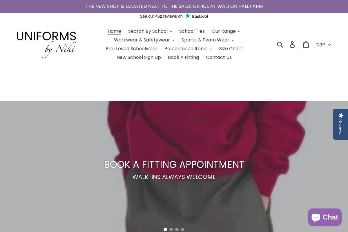 Uniforms by Niki homepage screenshot