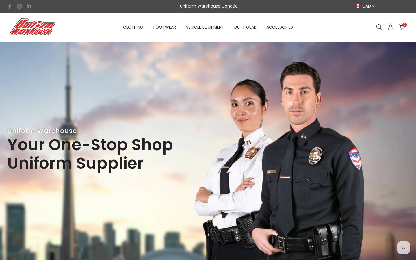 uniformw.ca homepage screenshot