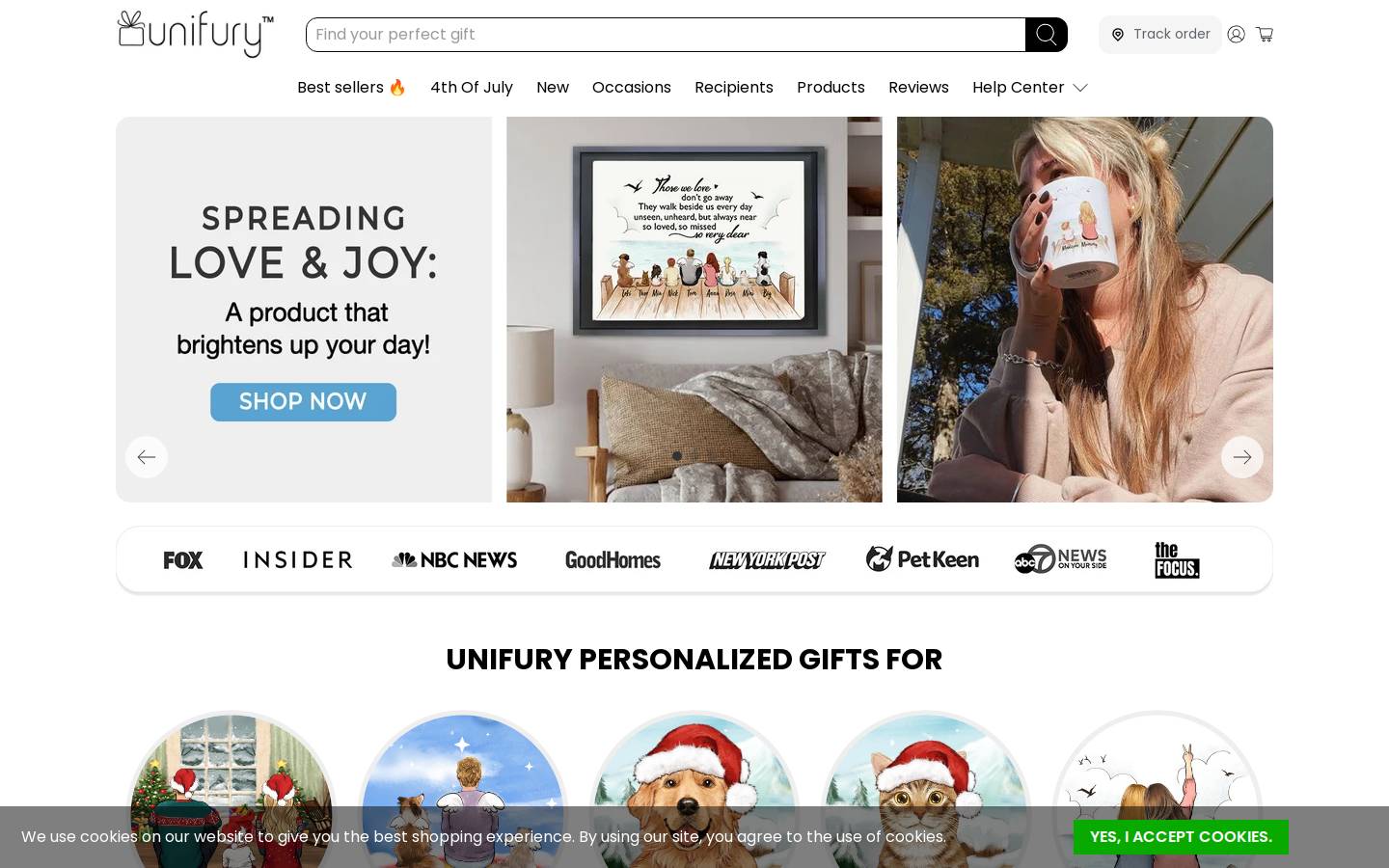Unifury homepage screenshot