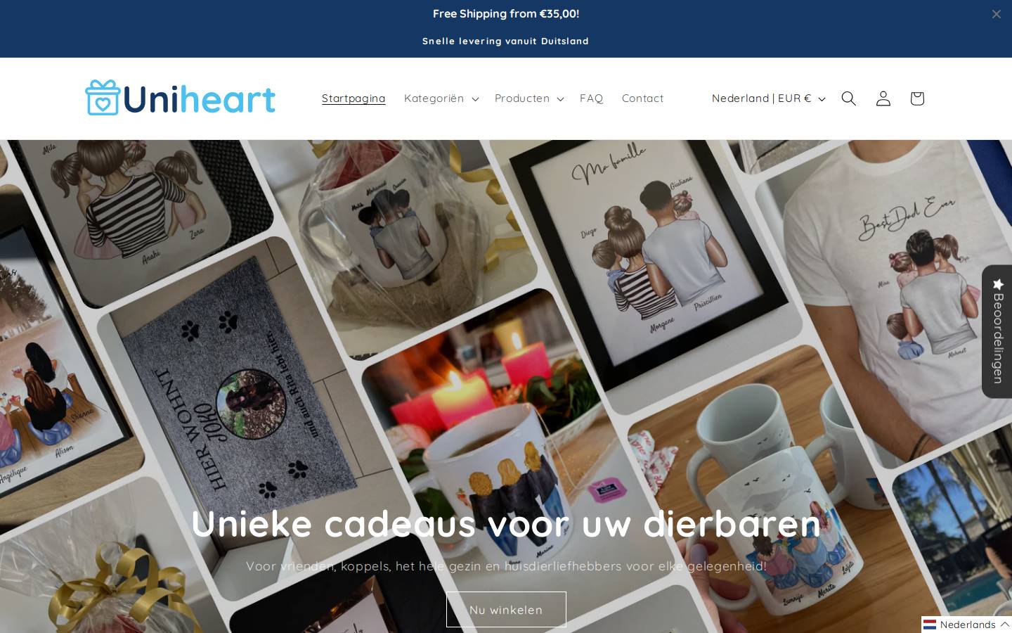 Uniheart homepage screenshot