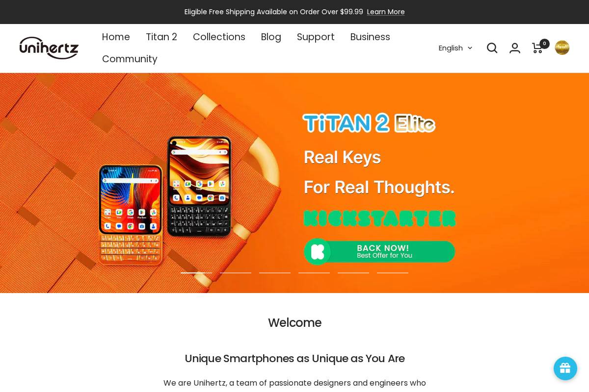 Unihertz Official Store homepage screenshot