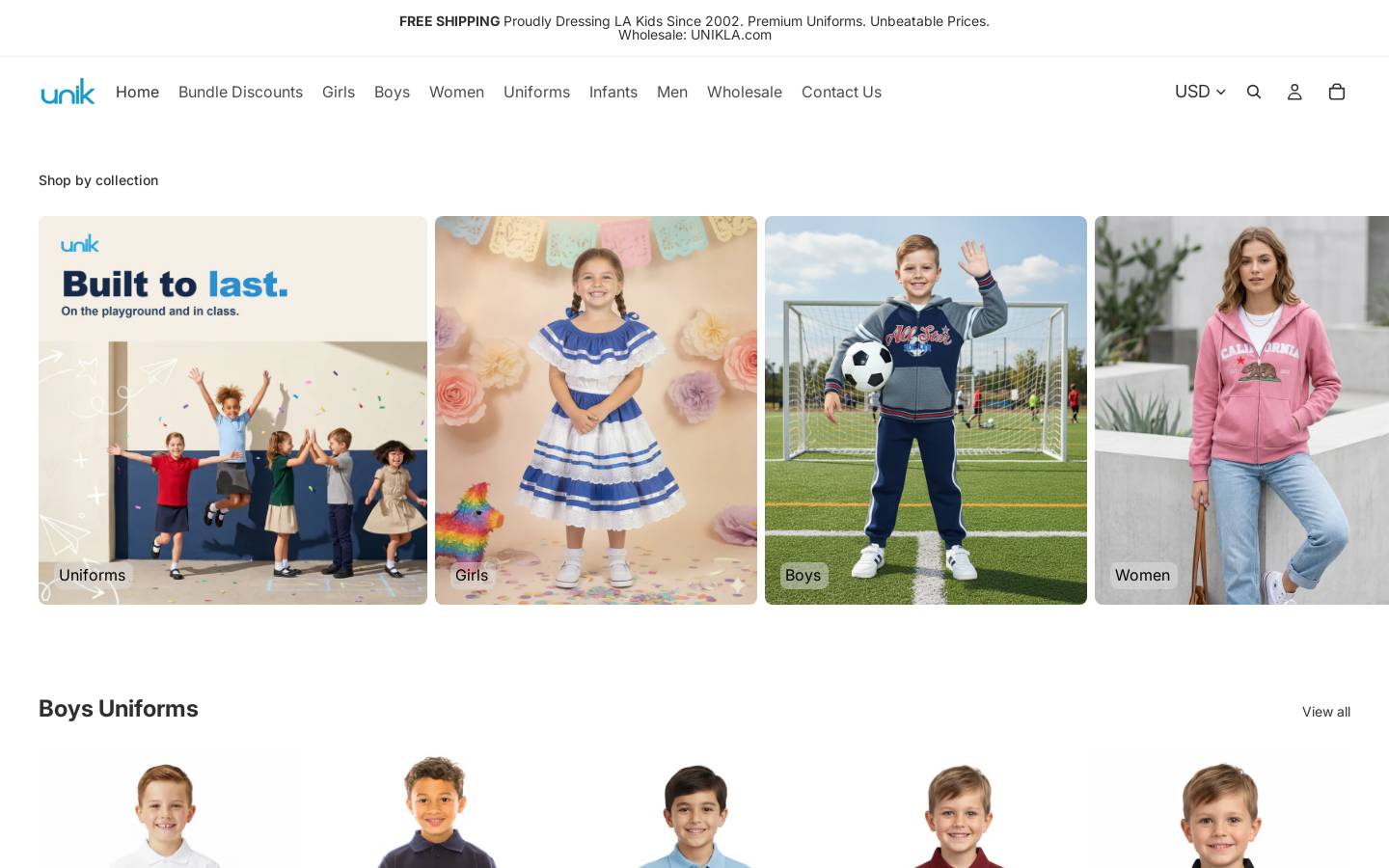 unikusa.com homepage screenshot