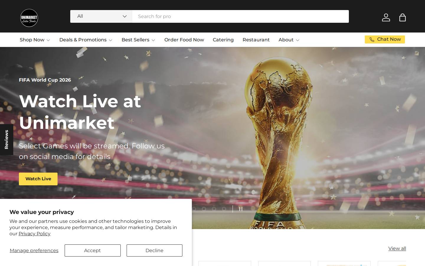 unimarket.ca homepage screenshot