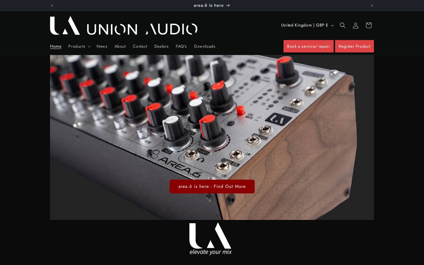 unionaudio.co.uk homepage screenshot