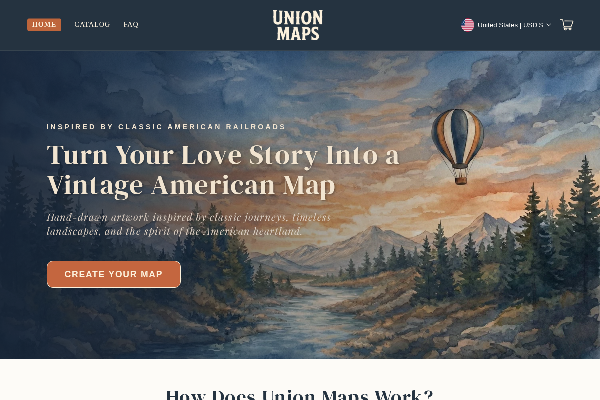 UnionMaps homepage screenshot
