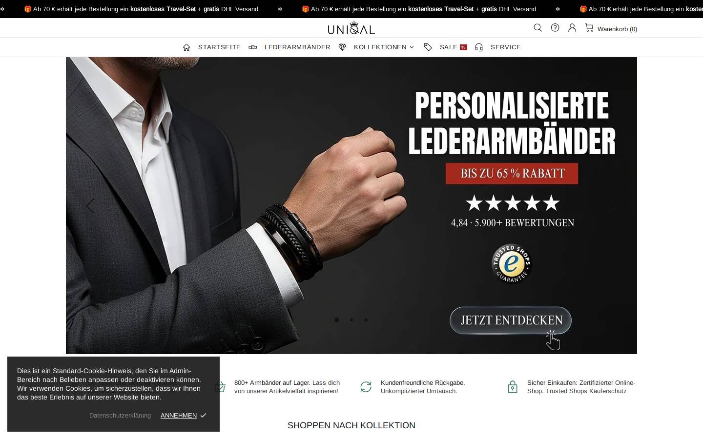 UNIQAL.de - Dein Armband Shop! homepage screenshot