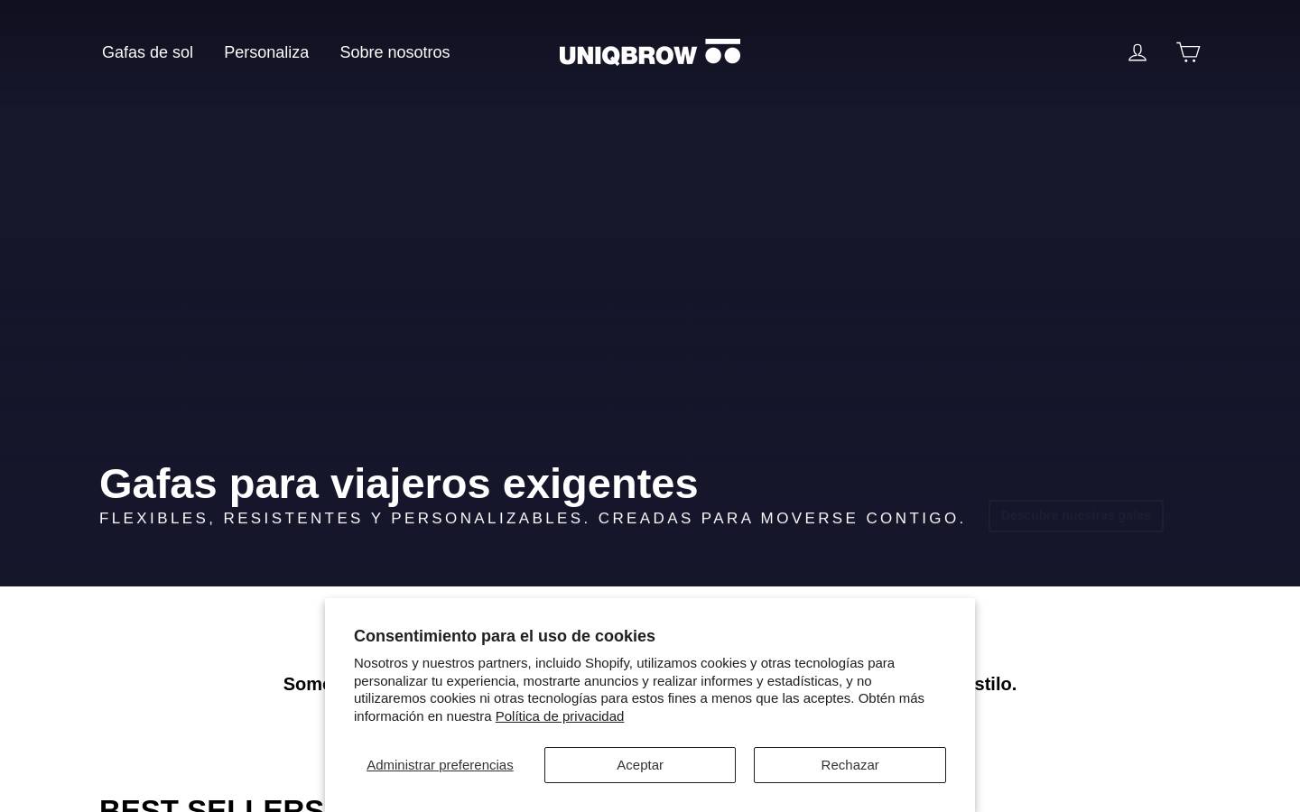 Uniqbrow homepage screenshot