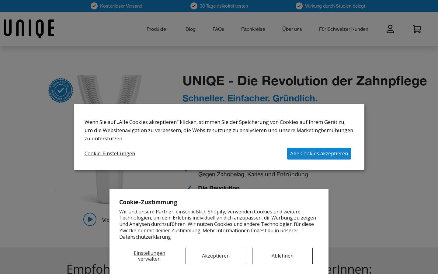 uniqe.com homepage screenshot