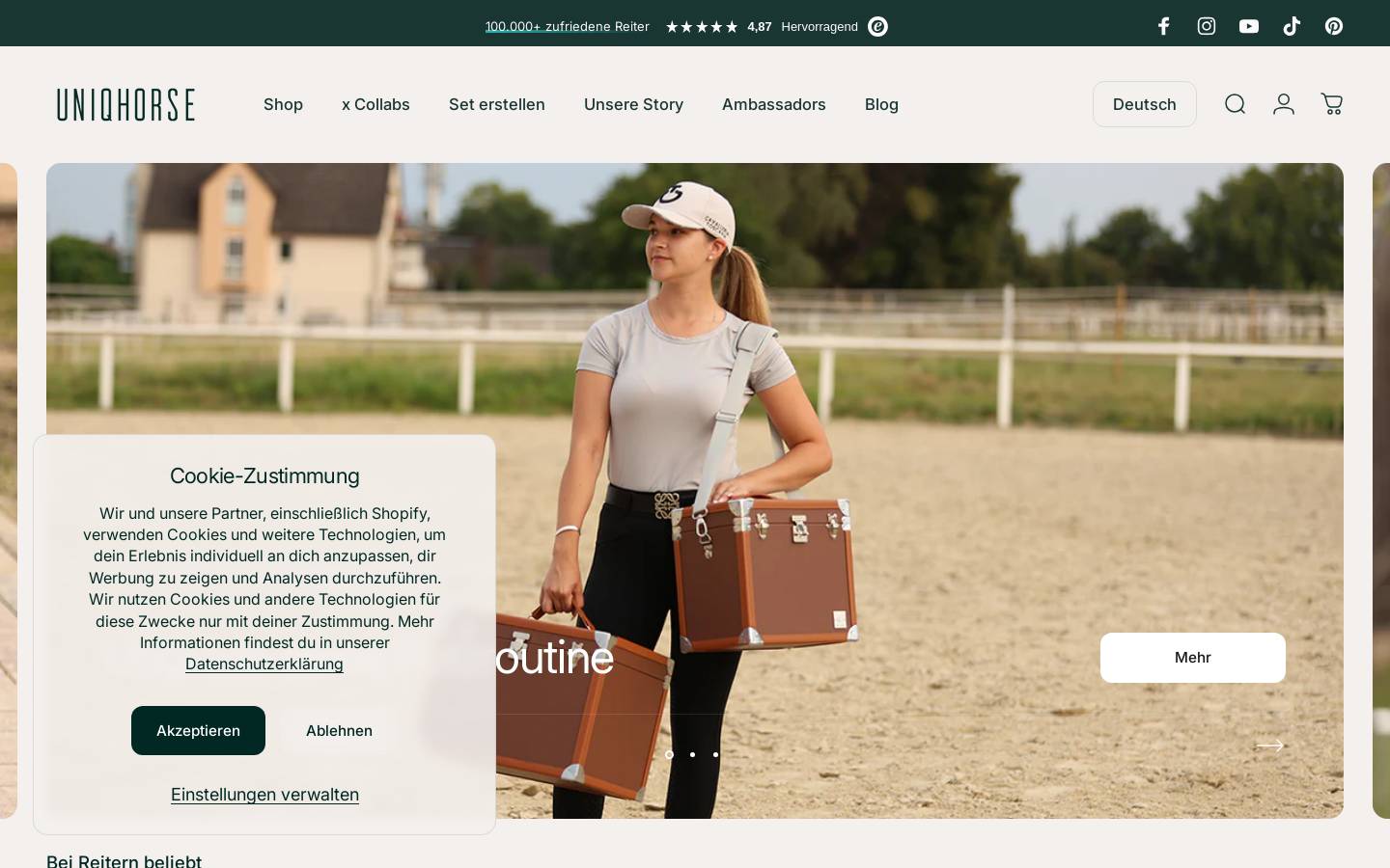 uniqhorse.de homepage screenshot
