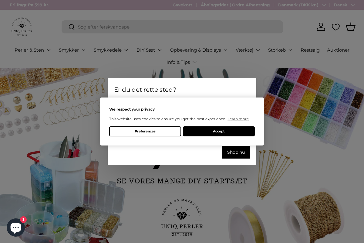 Uniq Perler homepage screenshot