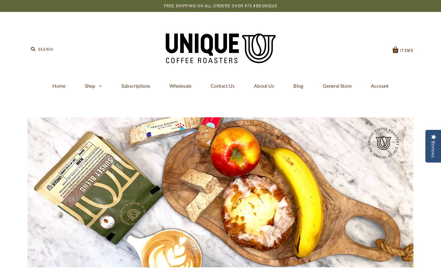 uniquecoffeeroasters.com homepage screenshot