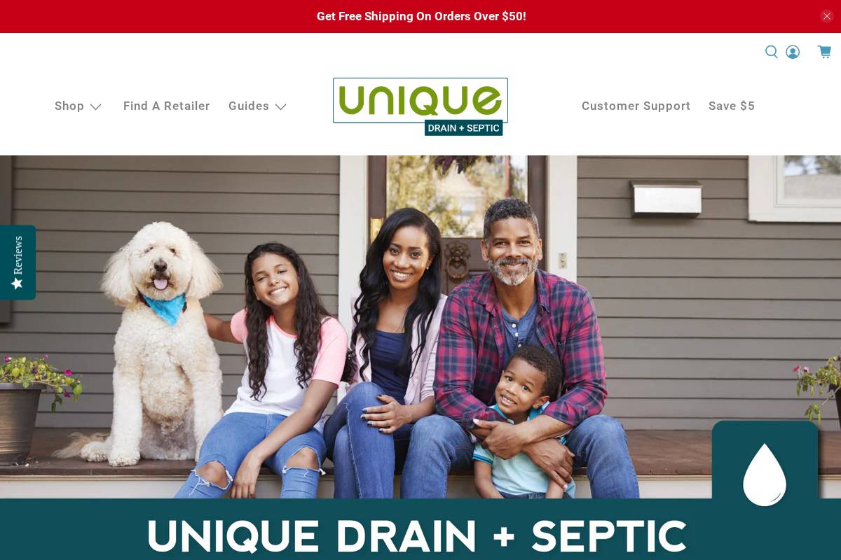 uniquedrainseptic.com homepage screenshot