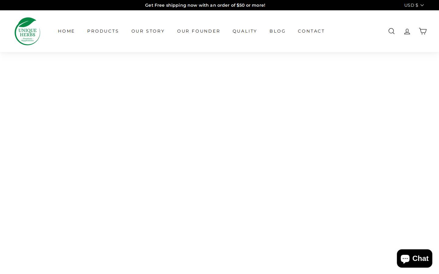uniqueherbs.org homepage screenshot