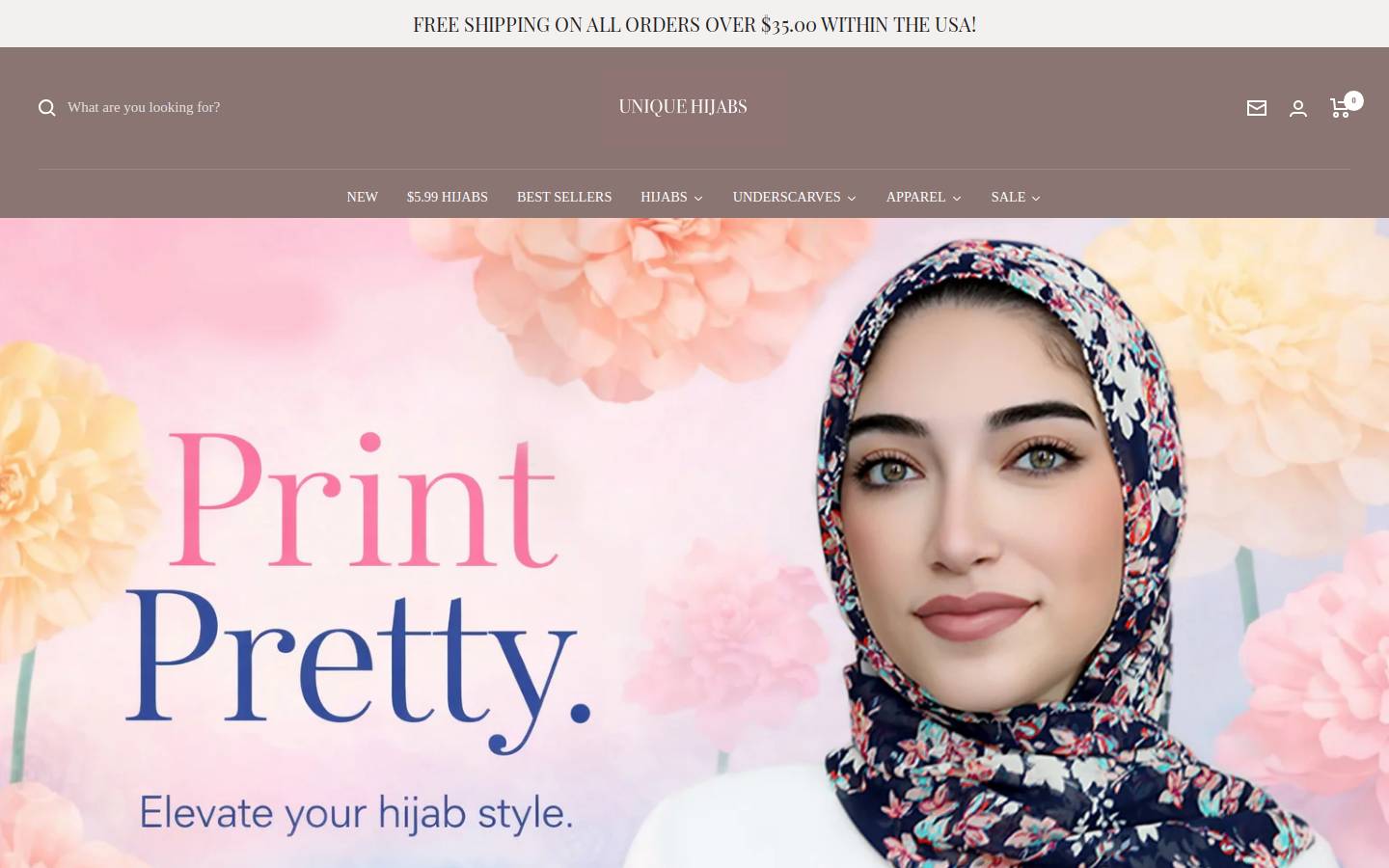 uniquehijabs.com homepage screenshot
