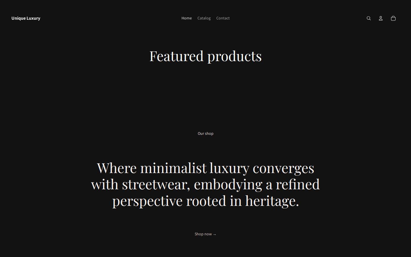 uniqueluxuryclothing.com homepage screenshot
