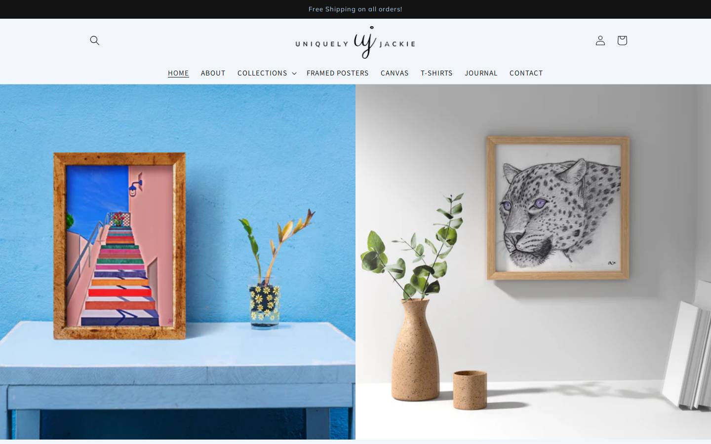 uniquelyjackie.com homepage screenshot