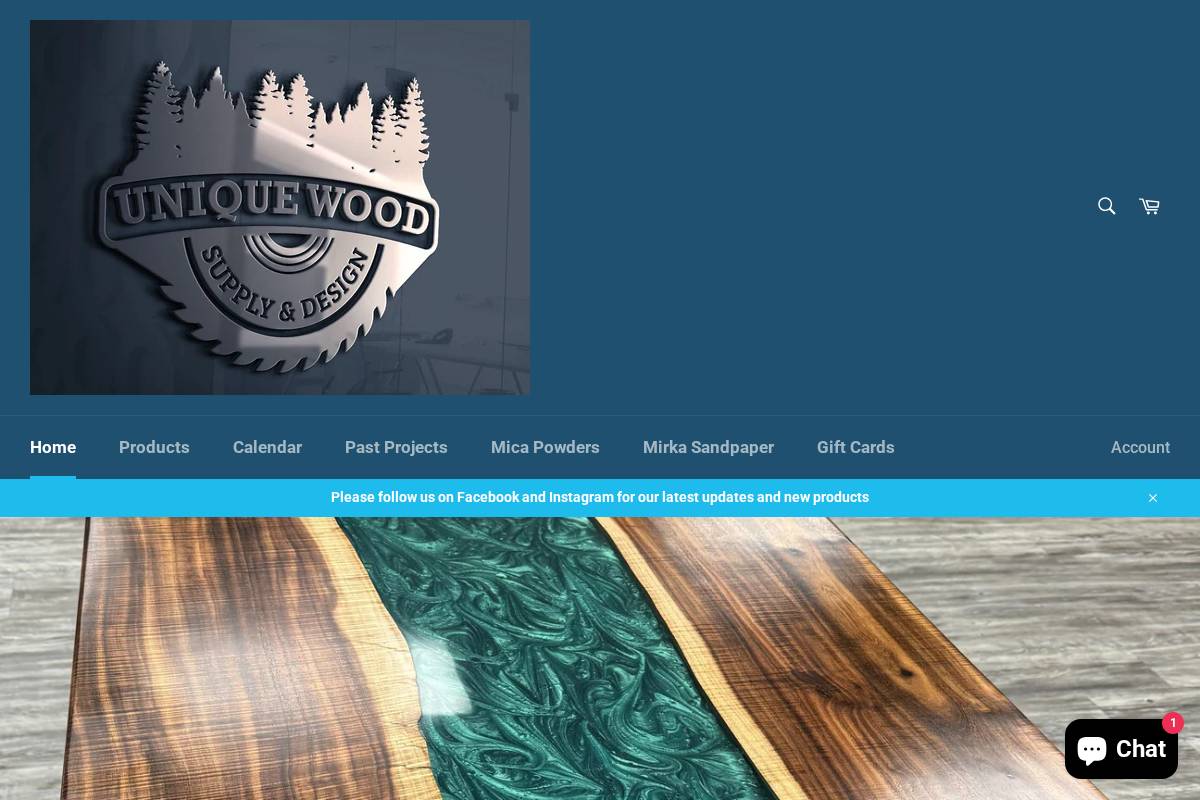 uniquewoodcuttingboards.com homepage screenshot